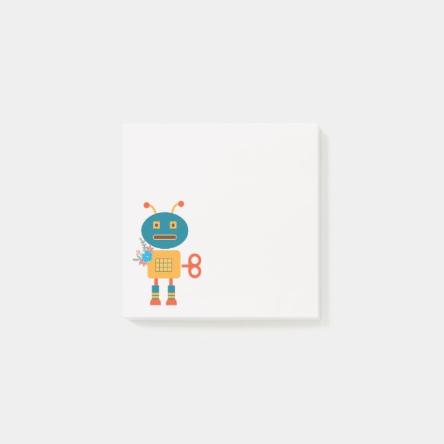 Notas Post-it® Robot colorido Geek (Anverso)