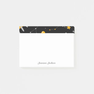 Notas Post-it® Roca lunar de las estrellas del espacio exterior a