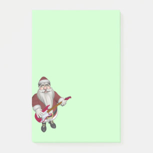 Notas Post-it® Rock Star Santa con guitarra eléctrica roja