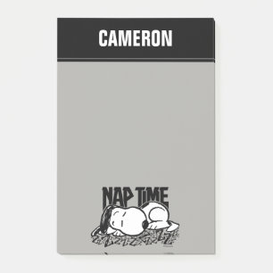Notas Post-it® Rock Tees Tiempo de Nap Snoopy Añadir su nombr