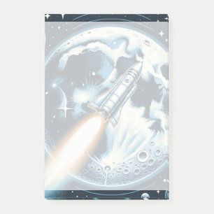 Notas Post-it® Rocket Moon Space Dry Erase Board Black