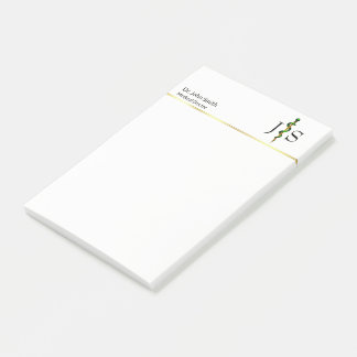 Notas Post-it® Rod de oro vegetal verde de Asclepius Medical