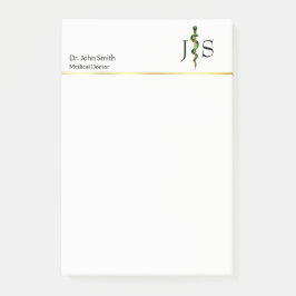 Notas Post-it® Rod de oro vegetal verde de Asclepius Medical