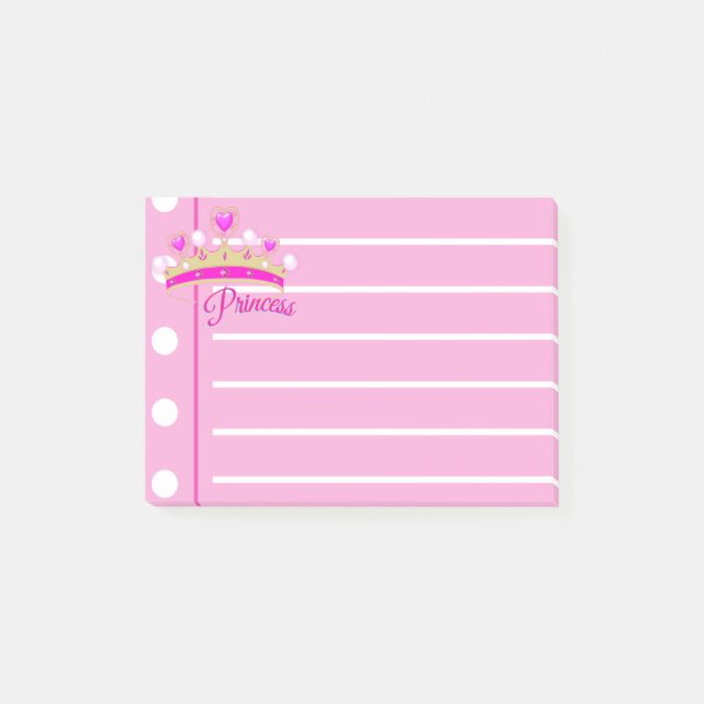 Notas Post-it® Rodado de Princesa Rosa (Anverso)