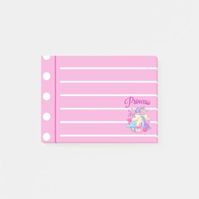 Notas Post-it® Rodado de Princesa Rosa (Anverso)