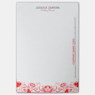 Notas Post-it® Rojo Floral Lace