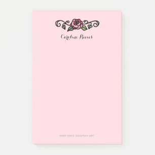 Notas Post-it® Rojo Rojo Victoriano Vintage Romántico de mano