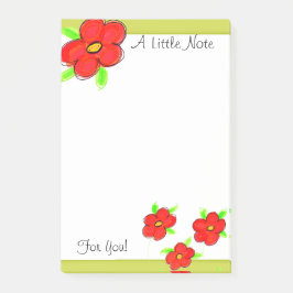 Notas Post-it® Rojo y amarillo florido