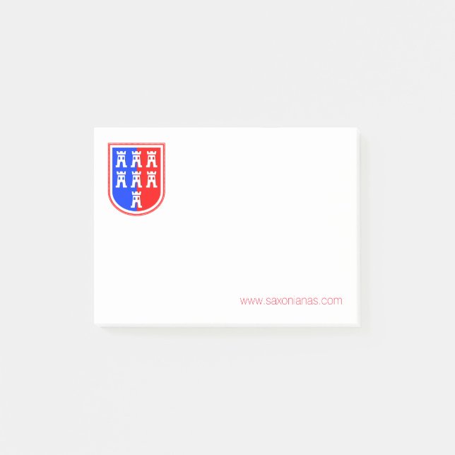 Notas Post-it® Rojo y azul, sajonés (Anverso)