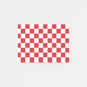 Notas Post-it® Rojo y blanco a cuadros