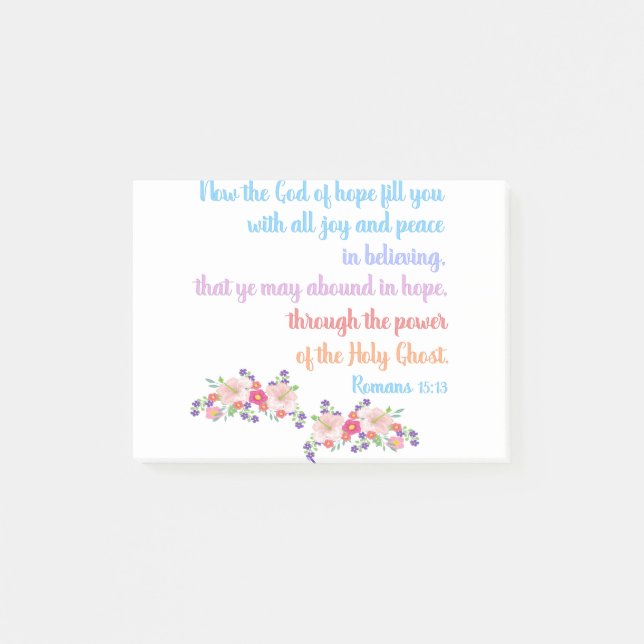 Notas Post-it® Romanos 15 Biblia Verse Design (Anverso)