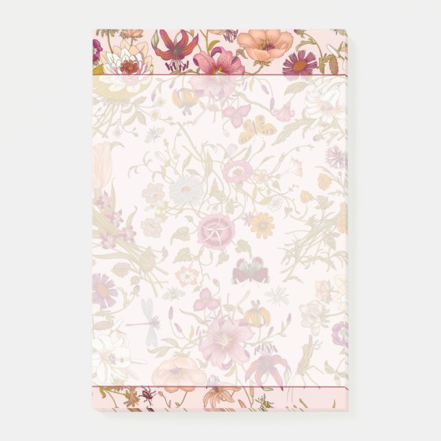 Notas Post-it® Romantic floral garden (Anverso)