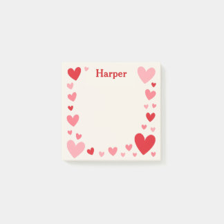 Notas Post-it® Romantic Love Sticky Notes with Personalized Name