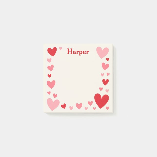 Notas Post-it® Romantic Love Sticky Notes with Personalized Name (Anverso)