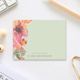 Notas Post-it® Romántico Del Escritorio De Floral Acuarela