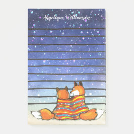 Notas Post-it® Romántico Fox Foxes Starry Night Personalizado