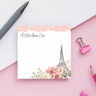Notas Post-it® Romántico París Torre Eiffel Floral