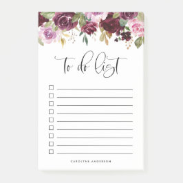 Notas Post-it® Romántico Purple Fall Floral Blooms Personalizados