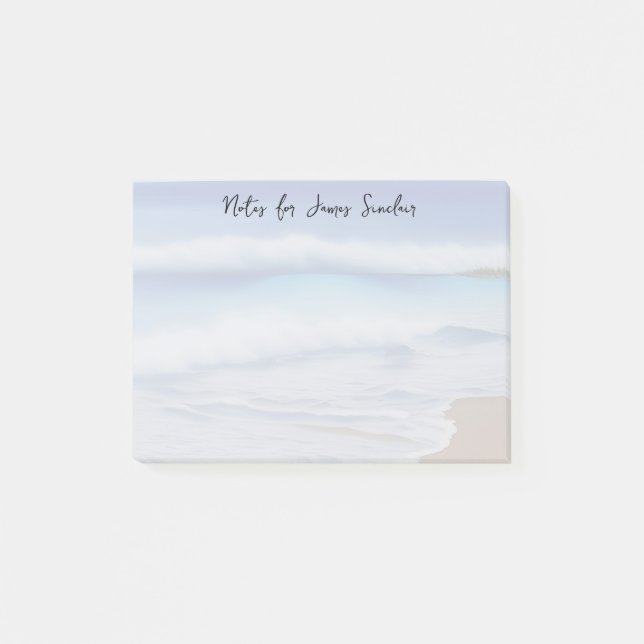 Notas Post-it® Rompiendo en una playa de arena (Anverso)