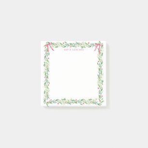 Notas Post-it® Ropa Evergreen de Grandmillennial con monograma
