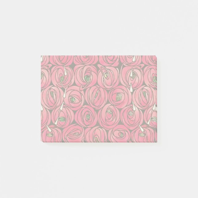 Notas Post-it® Rosa Art Nouveau Rennie Macintosh Graphic (Anverso)