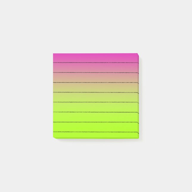 Notas Post-it® Rosa brillante y verde (Anverso)