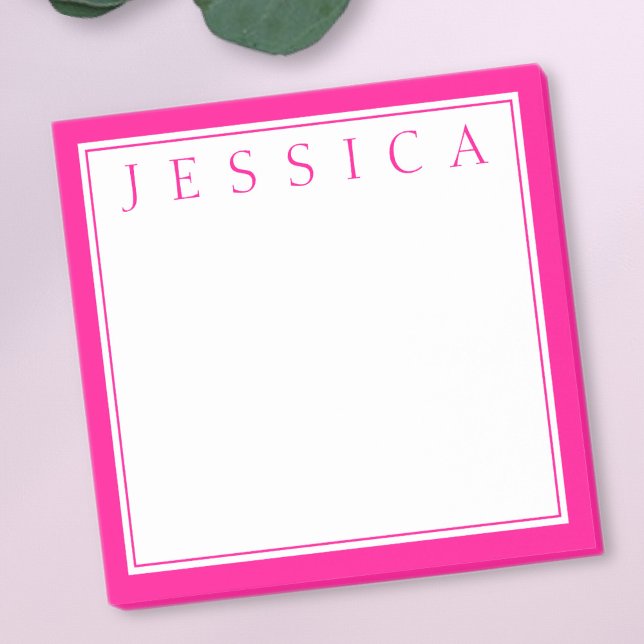 Notas Post-it® Rosa caliente brillante | Su nombre (Subido por el creador)