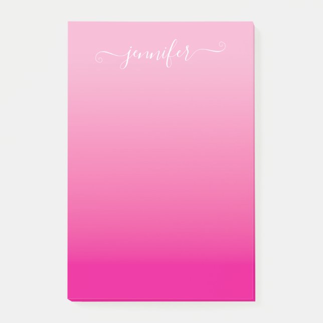 Notas Post-it® Rosa claro y rosa caliente Ombre (Anverso)
