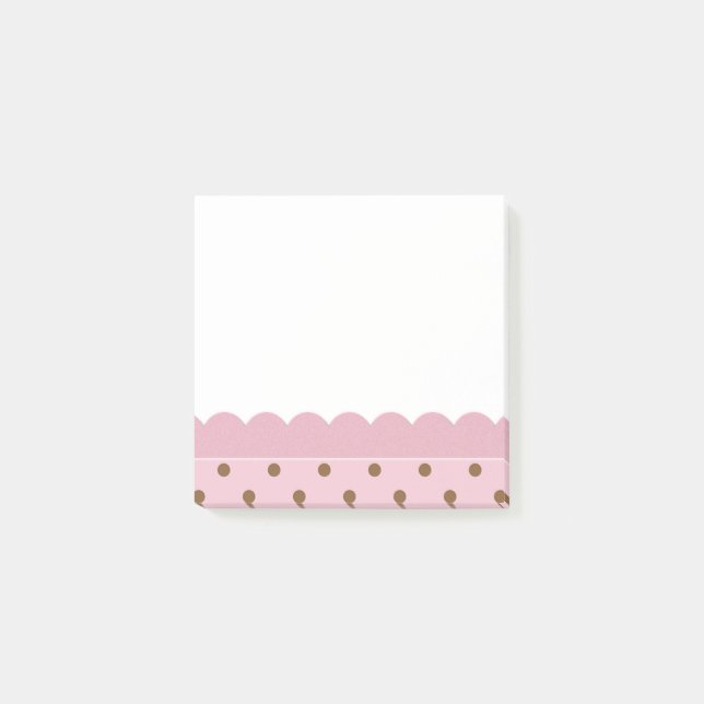 Notas Post-it® Rosa con lunares marrones (Anverso)