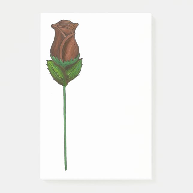 Notas Post-it® Rosa de chocolate con estampado largo El día de Sa (Anverso)
