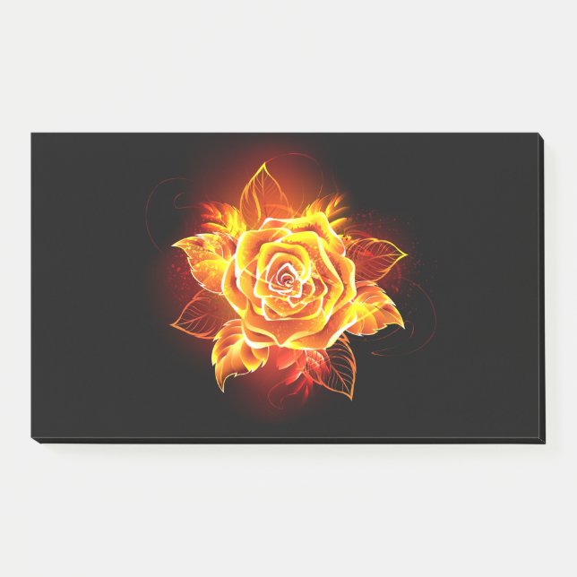 Notas Post-it® Rosa de Fuego Florido (Anverso)
