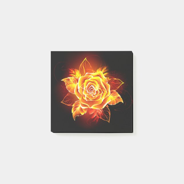 Notas Post-it® Rosa de Fuego Florido (Anverso)