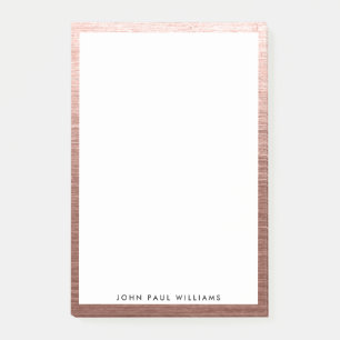 Notas Post-it® Rosa de Moda moderna simple cobre de oro cepillado