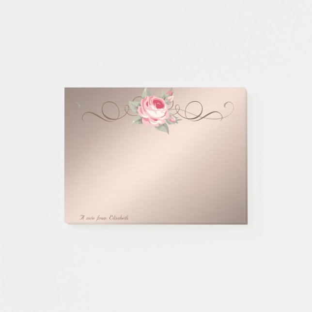 Notas Post-it® Rosa Elegante Y Agradable (Anverso)