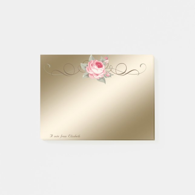 Notas Post-it® Rosa Elegante Y Agradable (Anverso)