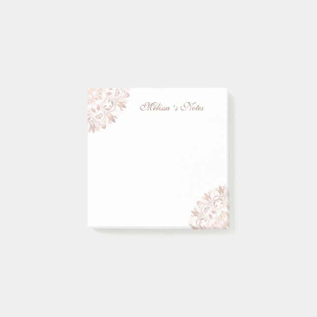 Notas Post-it® Rosa Gold Floral Mandala (Anverso)