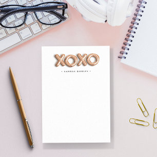 Notas Post-it® Rosa Gold XOXO Personalizado