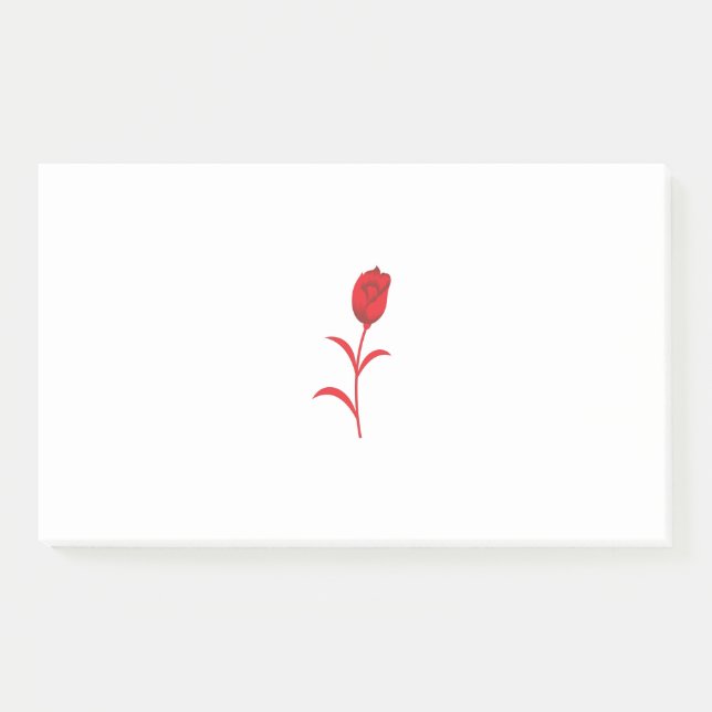 Notas Post-it® Rosa Madder, Lava Red, diseño floral (Anverso)