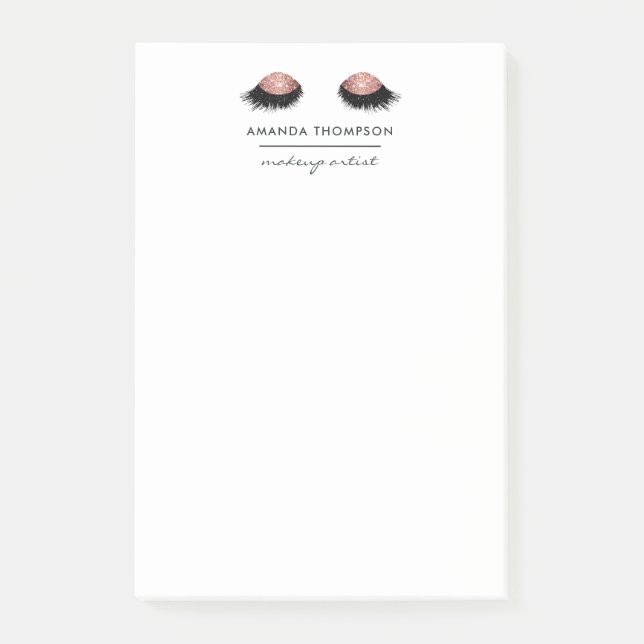 Notas Post-it® Rosa Ojos Purpurinas Oro (Anverso)