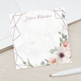 Notas Post-it® Rosa Oro Geométrico Floral Bohemian Personalizado