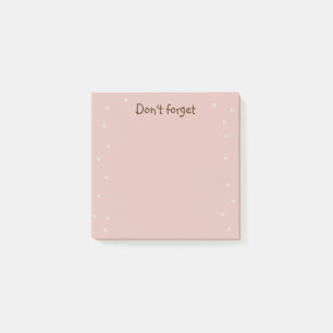 Notas Post-it® Rosa pálido minimalista No olvide