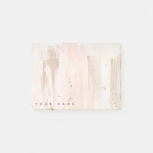 Notas Post-it® Rosa personalizado efecto salpicante de oro Post I (Anverso)