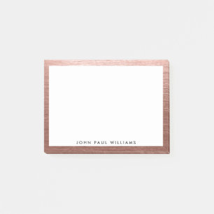 Notas Post-it® Rosa profesional elegante Cepillo de cobre de oro