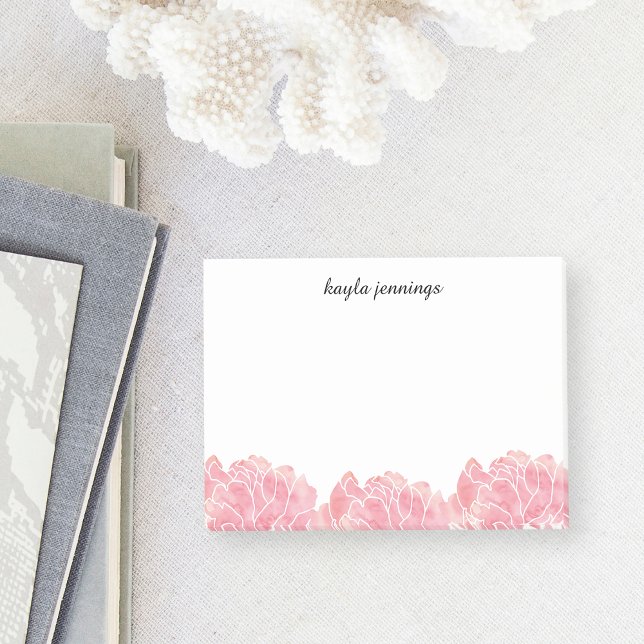 Notas Post-it® Rosa Quartz Pink Watercolor Peonies (Subido por el creador)