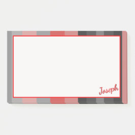 Notas Post-it® Rosa rojo y gris