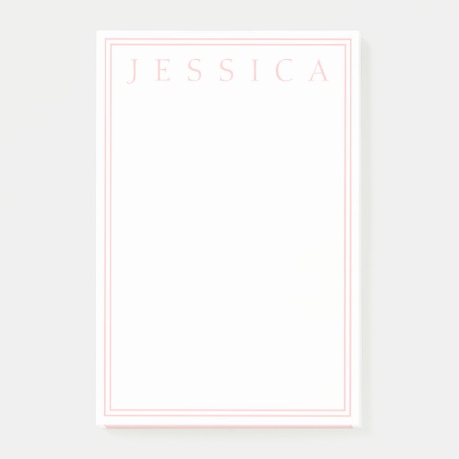 Notas Post-it® Rosa Rosa claro | Su nombre (Anverso)