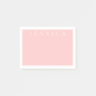 Notas Post-it® Rosa Rosa claro   Su nombre en blanco