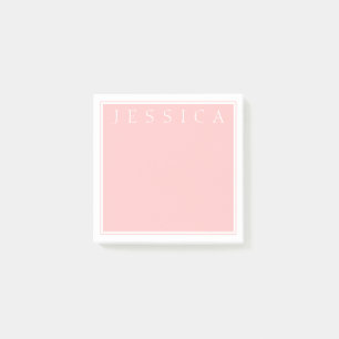 Notas Post-it® Rosa Rosa claro Su nombre en blanco