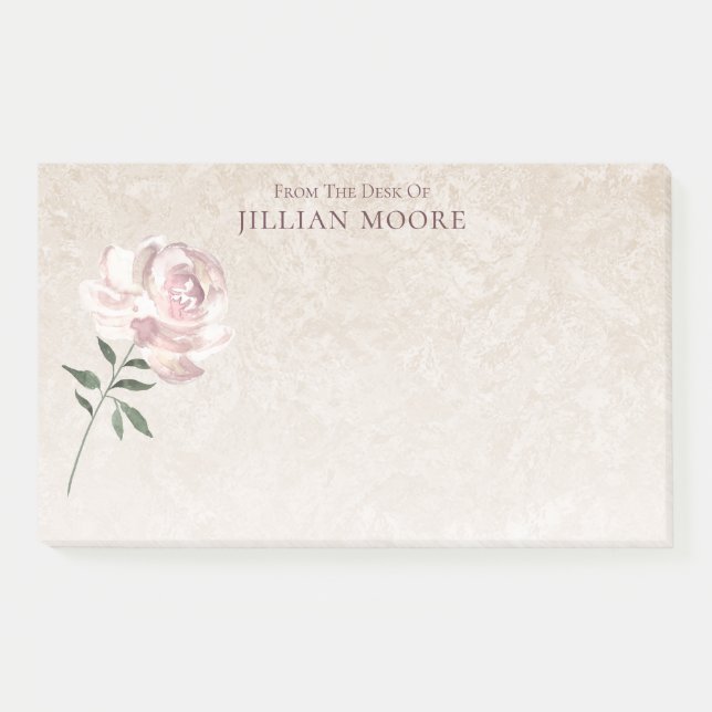 Notas Post-it® Rosa rosa en flor (Anverso)