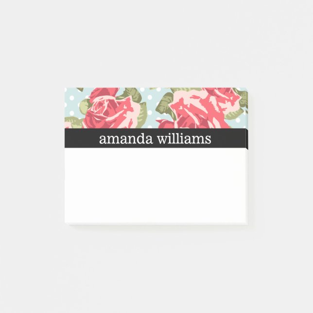 Notas Post-it® Rosa rosa vintage (Anverso)